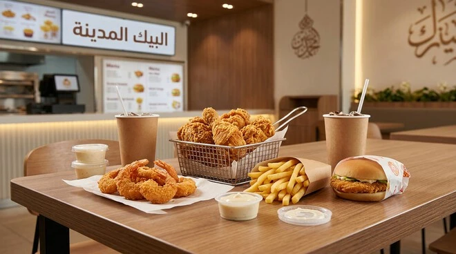 البيك المدينة يقدم أشهر وجبات الدجاج المقرمش والروبيان مع البطاطس في المدينة المنورة
