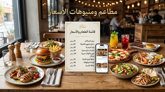 مطاعم ومنيوهات الأسعار مع قائمة طعام تضم وجبات متنوعة وأسعار محدثة