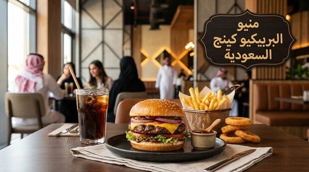منيو البربيكيو كينج السعودية مع البرجر والبطاطس والمشروبات