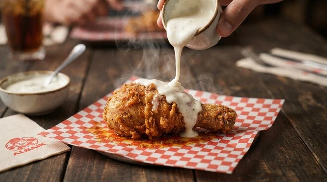 Signature Albaik Abha broasted chicken served with famous garlic sauce