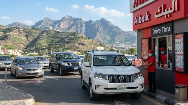 Drive-thru service at Albaik Abha for quick ordering