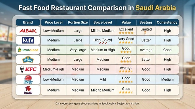 Albaik Dammam vs Competitors (Local & National)