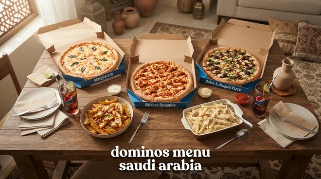 Full Domino’s Menu Saudi Arabia featuring pizzas, Dates Pizza, chicken, pasta and current deals. Updated for 2026.