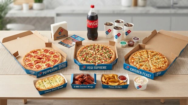Latest Domino’s offers in Saudi Arabia including SAR 29 large pizza deals, gathering meals and Crunchy Fold bundles.