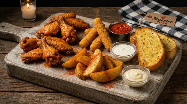 Popular sides and appetizers from the Maestro Pizza menu.