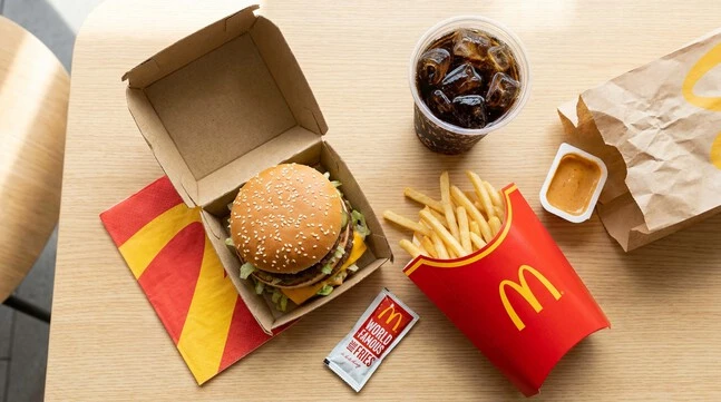 Classic Big Mac meal from the McDonald’s Riyadh menu served with World Famous Fries and a soft drink.