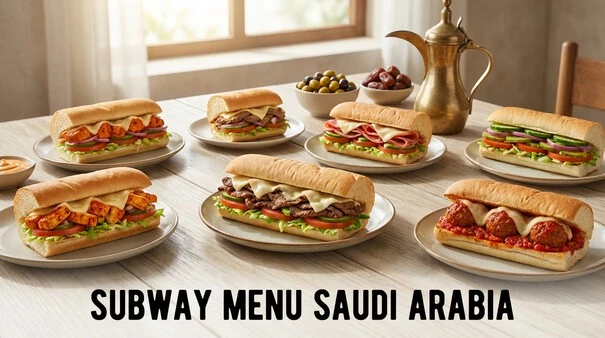 A vibrant display of popular Subway sandwiches available in Saudi Arabia with the focus keyword clearly visible.
subway menu saudi arabia