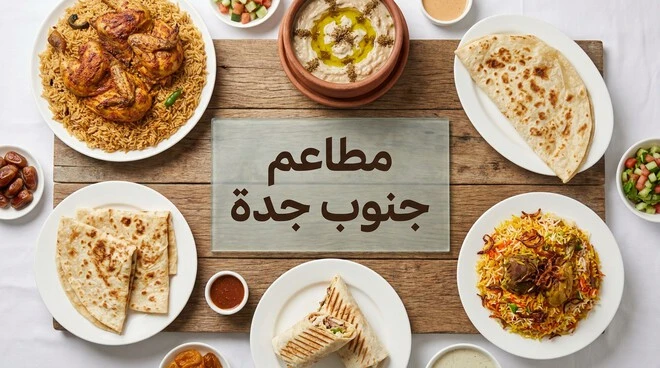 تشكيلة من الأطباق الاقتصادية في مطاعم جنوب جدة تشمل المظبي والفول والتميس والشاورما بأسعار مناسبة